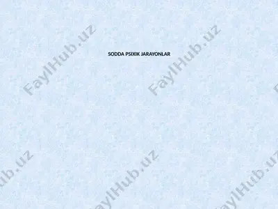 sodda psixik jarayonlar — PPTX