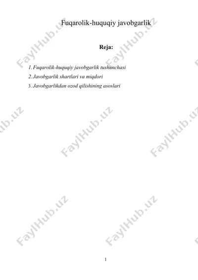 fuqarolik-huquqiy javobgarlik — DOCX