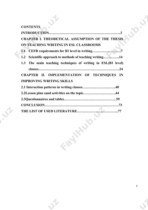 ts in creative language use. as the first president of the republic of uzbekistan stated, “today we will not stop satisfied with those significant works we achieved in such a short time on our way to goals. we need to learn to precisely fore see problems that will last for a long time”. [footnoteref:2]in the process of learning english as a foreign language, writing is considered as one of the most essential skills. in addition to being a communicative skill of vital importance, it is a skill which enables learners to plan and rethink the communication process. thus there are many gaps in teaching writing and basic methodology of conducing this skill is being insufficiently investigated. therefore, teaching writing skills should be taught gradually starting from instrumental skill to content-based writing. teaching writing should be started from beginning level. the significance of our work can be proved that we tried …