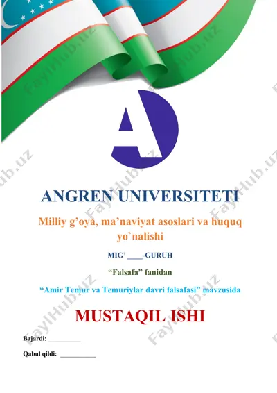 amir temur va temuriylar davri falsafasi — DOC