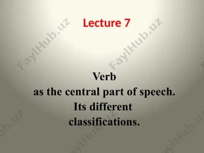 verbs and their classifications — PPTX