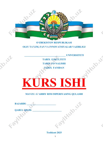 g’arbiy rim imperiyasining qulashi — DOCX