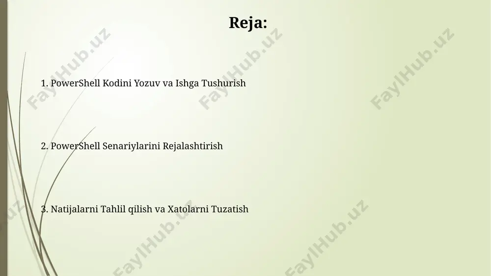 ullarni yaratish funksiyalarni parametrlar bilan yaratish orqali kodni qayta ishlatishni 20% ga oshirish va kodning o'qilishi va saqlanishini yaxshilash mumkin, bu esa 5 dan ortiq funksiyadan foydalanilganda sezilarli darajada samaradorlikni ta'minlaydi. funksiyalar va modullarni yaxshi nomlash konvensiyalari (masalan, verb-noun) va yaxshi hujjatlashtirish (kommentariylar va `help` ma'lumotlari) kodning tushunarliligini va bo'lajak o'zgartirishlarni soddalashtiradi, bu esa kamida 2 barobar kam xatolikka olib keladi. o'zgaruvchilar va ma'lumot turlari bilan ishlash boolean tipidagi (`bool`) o'zgaruvchilar `$true` yoki `$false` qiymatlarini qabul qiladi va shartli ifodalarni, masalan, `if` yoki `while` operatorlarini boshqarishda ishlatiladi. powershell-da 16 bitlik sonlarni ifodalash uchun `[int16]` tipi, 32 bitlik sonlar uchun `[int32]` va 64 bitlik sonlar uchun `[int64]` turlaridan foydalaniladi, bu esa xotira boshqaruvini optimallashtirishga yordam beradi. looplar va shartli operatorlar `if-else` operatorlari yordamida powershell skriptlarida shartlarni tekshirish va turli xil harakatlarni bajarish mumkin, masalan, foydalanuvchi kiritishini tekshirib, tegishli xabarlarni ko'rsatish. `switch` operatori bir nechta shartlarni samarali tekshirishga imkon beradi, masalan, 3 …