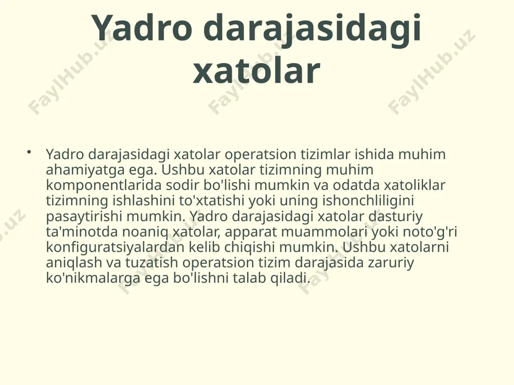 taqdim etadi. foydalanuvchilar ushbu jarayonlarda ko'p ma'lumotga ega bo'lib, kelajakda xatolarni kamaytirishga yordam beradigan strategiyalarni ishlab chiqishlari kerak. e'tiboringiz uchun rahmat! /docprops/thumbnail.jpeg