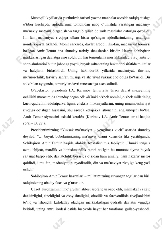 ha ma’lumotlar umumlashma fikrlar va mo‘’jaz tadqiqotlar alisher navoiyning butun ijodi bo‘ylab sochilgan. shuningdek, abu nasr farobiy, abu abdulloh xorazmiy, abu ali ibn sino, abdurahmon jomiy, darvesh ali changiy va boshqalarning musiqa sa’natiga oid risolalarda raqs ritmi va usullari haqida ma’lumotlar, ilmiy mushohadalar uchraydi. hozircha, birgina husayn voiz koshifiyning “futuvvatnomai sultoniy yohud javonmardlik tariqati” risolasida o‘yin va tomoshalarning ayrim toifalari xususida fikr yuritiladi. shuningdek, o‘tmishda an’anaviy teatr, qo‘g‘irchoqbozlik, raqs, xalq sirki, qo‘shiqchilikning barcha shakllari, turlari “tomosha” degan birgina istiloh bilan ifodalangan. asli arabcha bu so‘z “qarash, ko‘zdan kechirish” degan ma’nolarni anglatadi. ammo markaziy osiyo mintaqasida uning ma’no doirasi juda keng bo‘lib, ko‘pchilikka mo‘ljallangan hamda ko‘ruvchi va tinglovchini quvontiradigan yoki qayg‘urtiradigan, ba’zan hatto jumbushga soladigan ijrolar, maydon ma’rakalari, marosimlar bilan bog‘liq namoyishlar va o‘yinlar – barchasi “tomosha” deb yuritilgan. turkiychada “o‘yin” atamasi ham ishlatilgan. biroq uning qo‘llash doirasi haddan tashqari juda keng bo‘lib, ermak mashg‘ulotlar, badantarbiya va sportga aloqador sohalarni ham …