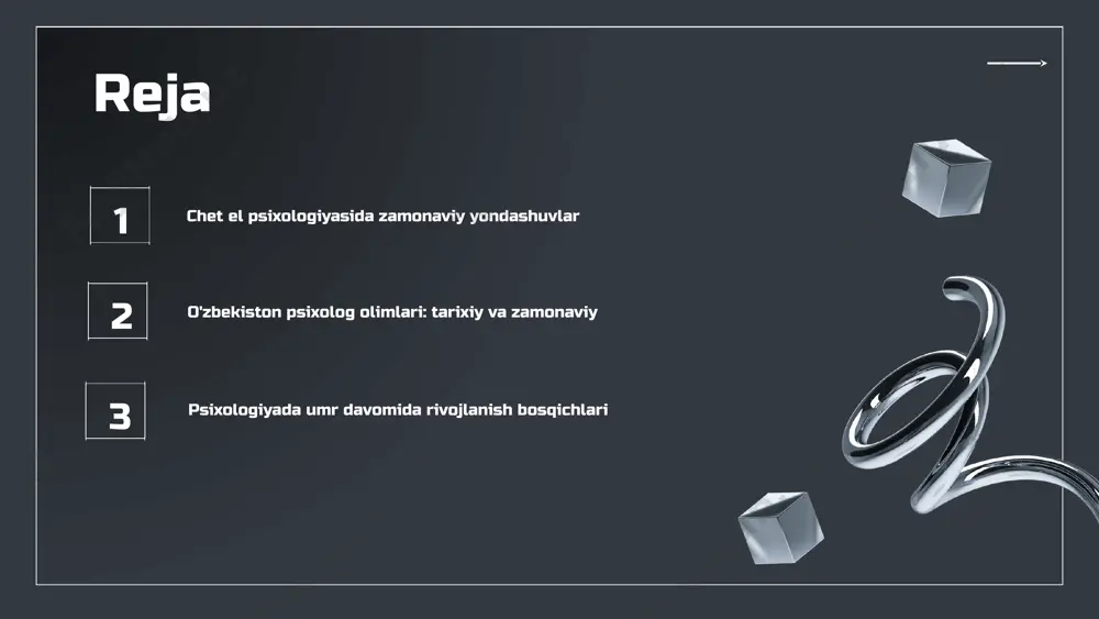 umanistik psixologiya insonning ijobiy tomonlariga va o'zaro munosabatlariga e'tibor qaratadi, shaxsiy o'sishni rag'batlantiradi. gumanistik yondashuvlar chet elda chet elda gumanistik yondashuvlar, masalan, rogerian terapiya va gestalt terapiya, bemorlar bilan chuqur munosabatlar o'rnatishda qo'llaniladi. misollar va tadqiqotlar masalan, carl rogers va abraham maslowning ishlari gumanistik psixologiyaning asosiy qadriyatlarini ko'rsatadi va natijalari ko'plab tadqiqotlarda tasdiqlangan. psixoanalitik yondashuvlar psixoanalitik psixologiyaning asosiy tamoyillari sigmund freud tomonidan ishlab chiqilgan psixoanalitik yondashuv, inson ruhiyatini tushunish uchun ichki motivlar va ongsiz jarayonlarga e'tibor qaratadi. chet elda psixoanalitik yondashuvlarning qo'llanilishi chet elda psixoanalitik yondashuvlar, asosan, muammoli holatlarni hal etish va shaxsiy rivojlanishni qo'llab-quvvatlashda ishlatiladi. misollar va tadqiqotlar psixoanalitik yondashuvlar asosida olib borilgan tadqiqotlar, shaxsning ichki qarama-qarshiliklarini va ruhiy holatini o'rganishga qaratilgan. qo'shimcha tadqiqotlar bundan tashqari, psixoanalitik yondashuvlar yordamida turli ijtimoiy va madaniy masalalar ham tadqiq qilinmoqda. zamonaviy yondashuvlarning ta'siri va kelajagi zamonaviy psixologik yondashuvlar inson xulq-atvorini tushunish va o'rganishda muhim ahamiyatga ega. ular psixologiyaning turli sohalarida, jumladan, klinik …