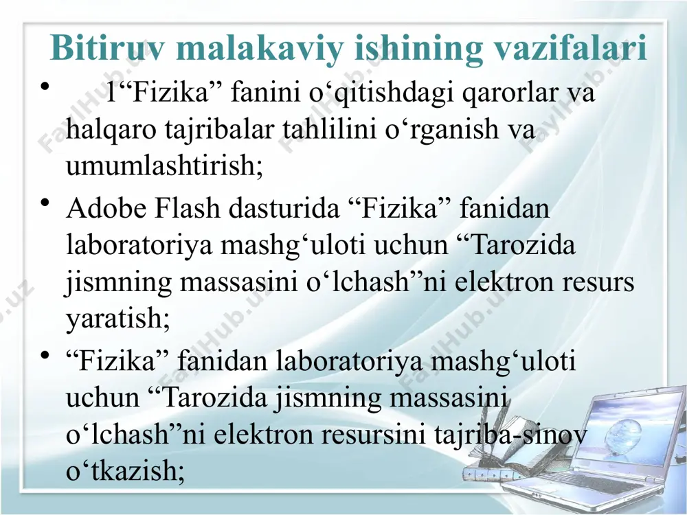 elektron resurs "tarozida jismning massasini o‘lchash" adobeflash dasturida - Page 4