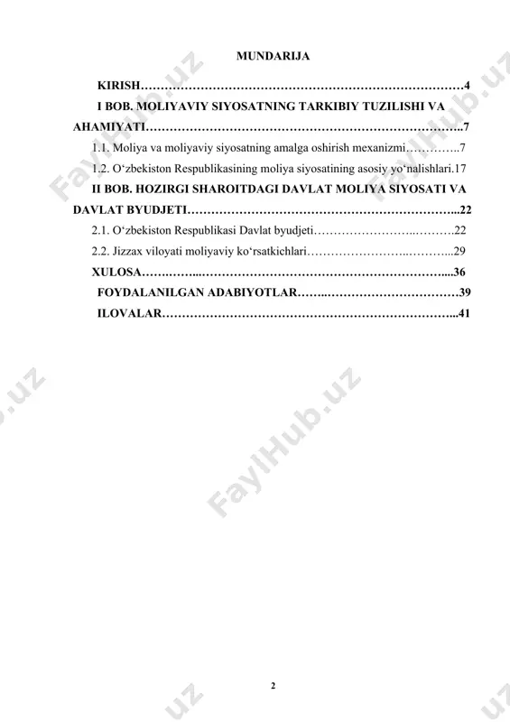 n, moliya siyosati iqtisodiy munosabatlar orqali vujudga keladi, ikkinchi tomondan, iqtisodiy bazis asosida vujudga kelib va rivojlanib, moliya siyosati ma’lum bir mustaqillikka ega. shuning uchun u iqtisodiyotga, moliyaning ahvoliga teskari ta’sirini o‘tkazadi. bu ta’sir har xil bo‘lishi mumkin: bir xil paytlarda siyosiy chora-tadbirlarni o‘tkazish orqali iqtisodiyotni rivojlantirishga qulay shart-sharoit yaratiladi, boshqalarda esa u to‘sqinlik qiladi. moliya siyosati moliyaviy munosabatlar mohiyatini o‘zgartirolmaydi. lekin, davlat moliyaning mohiyatini bilib, u o‘z manfaatlariga qaratishga harakat qiladi. moliyaviy siyosat va uning tarkibiy qismlari (yo‘nalishlari) ilmiy jihatdan asoslangan, ma’lum bir maqsadlarga erishishga yo‘naltirilgan, muvofiqlashtirilgan, takror ishlab chiqarish subyektlarining manfaatlariga zid bo‘lmaydigan bo‘lishi kerak. uning muvaffaqiyatli amalga oshirilishi davlat ichki va tashqi qarzlarining kamayishiga, davlatning oltin-valyuta zaxiralarining ortishiga, inflyatsiyani jilovlashga, byudjet defitsitining kamayishiga, yaim ko‘payishiga, mamlakat tovarlari raqobatbardoshligining kuchayishiga olib kelmog‘i lozim. moliyaviy siyosat moliyani boshqarish tizimining asosiy elementidir. moliyani yalpi ijtimoiy mahsulotni shakllantirish, taqsimlash, qayta taqsimlash va undan foydalanishning o‘ziga xos qiymat munosabatlari sifatida belgilashdan kelib …