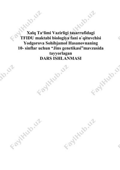 "jins genetikasi dars ishlanmasi" — DOCX