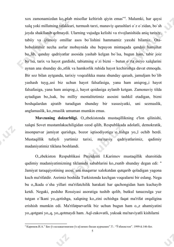 iklar” tarixiga e`tibor bermoqchimiz. bu masala aloxida maxsus ravishda ilmiy jihatdan tadqiq qilinmagan. professor m.matniyazov taxriri ostida “yosh xivaliklar” partiyasining raisi polvonniyoz xoji yusupov “xotiralari”, “yosh xivaliklar tarixi” nomi ostida xorazm nashriyotida 1999-yilda chop qilingan. polvonniyoz xoji yusupov bu asarni o„zining kundalik daftarlari asosida 1926-yilda yozgan. asarda asosan 1910-1924-yillar mobaynida xorazmda, turkistonda ro`y bergan tarixiy voqealarni o`ziga xos uslubda o„zbek tilining xorazm shevasida, juda qiziqarli tarzda bayon qilgan. polvonniyoz yusupov asarining qimmati va o„sha davr tarixi haqida chop qilingan boshqa asarlardan farqi shundaki, u komunistik g`oya va aqidalardan xolis holda o„z ko„zi bilan ko„rgan, bilgan, eshitgan bevosita ishtirok qilgan tarixiy voqea va xodisalarni o„zicha baholab ro„y-rost hikoya qiladi. u o„z xotiralarni kelajak avlodga meros qilib qoldirish maqsadida o`z xotiralarni bir qator qilib jamlagan xotiralar tarzida yozilgani uchun bo`lsa kerak kitobga na nom, na mavzu, na bob qo`yilgan. ayrim maqolalar tarzida jadidchilik va “yosh xivaliklar” harakati haqida professor m.matniyazov taxriri ostida …