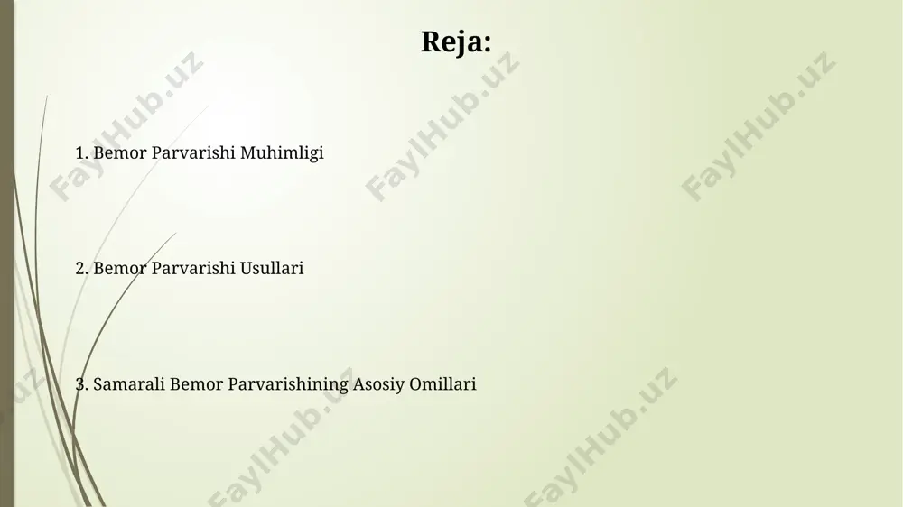 'minlashni istaydi. shu sababli, zamonaviy tibbiyot muassasalarida, jumladan samarqanddagi respublika klinik shifoxonasida, bemorlarga qulay sharoitlar yaratishga harakat qilinadi. bemorning qoniqishini ta'minlashda samarali aloqa muhim, chunki 80% dan ortiq bemorlar shifokor bilan muloqotning sifati bilan qoniqish darajasini bog'laydi. masalan, toshkentdagi "sog'lom avlod" klinikasida bemorlar bilan ochiq muloqotga alohida e'tibor beriladi. bemorning huquqlari va majburiyatlari bemorning shifokor bilan o'z davolash rejasi bo'yicha muloqot qilish huquqi va majburiyati bor, agar bemor 2-marta davolanishdan bosh tortsa, shifokor tegishli choralarni ko'rishi mumkin. bemorning 18 yoshdan oshgan bo'lsa, tibbiy muolajalar to'g'risida mustaqil qaror qabul qilish huquqi mavjud, masalan, toshkentdagi 3-sonli shifoxonada amalga oshiriladigan jarrohlik amaliyoti to'g'risida. dori-darmonlarni qo'llash va ularning ta'siri farg'ona vodiysida gipertenziya kasalligi bilan og'rigan bemorlarning 40% da, beta-blokatorlarni noto'g'ri dozalarda qo'llash natijasida yurak urish tezligining pasayishi kuzatilgan. toshkentdagi 3-sonli shifoxonada o'tkazilgan tadqiqotlar shuni ko'rsatdiki, dorilarning 70% to'g'ri qo'llanilmaganligi bemorlarning 15% da salbiy oqibatlarga olib kelgan. bemorning ehtiyojlarini aniqlash bemor suhbatini o'tkazish jarayonida kamida …