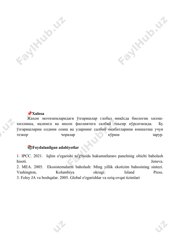 ekosistemalardagi global oʻzgarishlar - Page 5