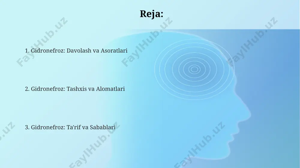 kattalashishi, qon bosimining oshishi va umumiy zaiflik kabi belgilar bilan ifodalanadi, bu esa samarqanddagi shifoxonalarda davolashni talab qilishi mumkin. gidronefrozning og'ir shakllarida, ayniqsa 10 yoshgacha bo'lgan bolalarda, qorinning pastki qismida kuchli og'riq, isitma (38°c dan yuqori) va qusish kabi alomatlar kuzatiladi, bu esa tezkor tibbiy yordam talab qiladi. gidronefroz diagnostikasi дифференциал диагностикада, яъни бошқа касалликлардан ажратиб олишда, 20-45 ёшли аёлларда гидронефрозга ўхшаш симптомларга эга бўлган 10 тадан ортиқ касалликни, масалан, буйрак ўсмаларини, ҳисобга олиш зарур. гидронефроз диагностикасида ультратовуш текшируви (утт) буйрак ва сийдик йўлларининг ўлчамларини, 70% дан ортиқ ҳолатларда гидронефроз даражасини аниқлашга имкон беради, бундай текширувлар кўпгина ўзбекистон шифохоналарида амалга оширилади. гидронефрозни аниқлашда экскретор урография, сийдик йўлларини рентген нурлари билан текшириш усули, буйрак функцияси ва сийдик чиқариш йўлларининг анатомик тузилиши ҳақида батафсил маълумот беради ва бутун дунё бўйлаб, жумладан тошкентда кенг қўлланилади. gidronefroz nima? buyrakning gidronefrozi 5 dan 10 sm gacha kattalashishiga olib kelishi mumkin, bu esa og'riq, infektsiya va …