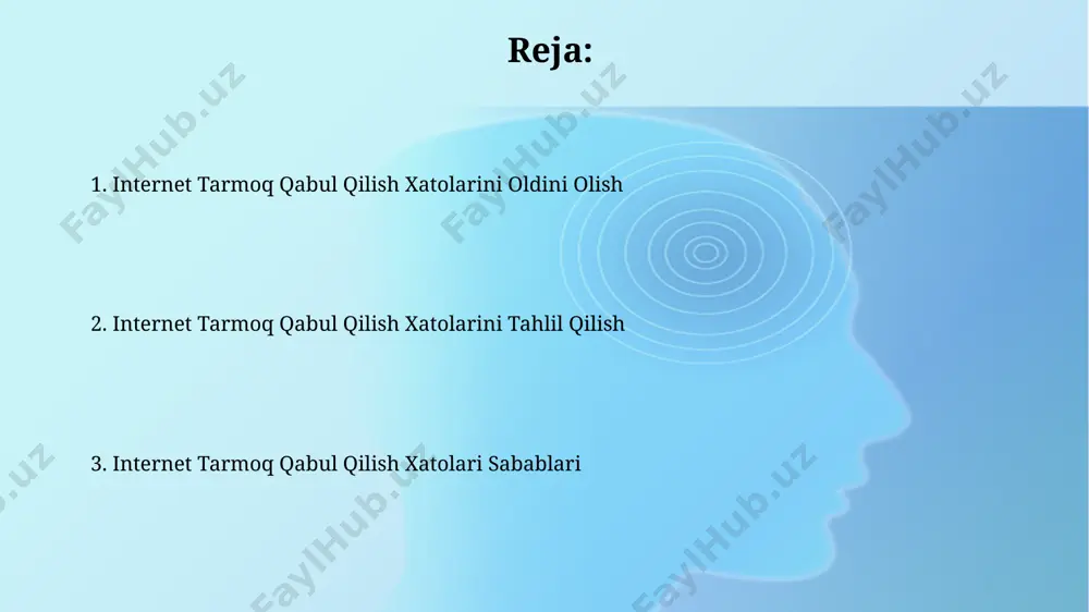 hqa qurilmalar bilan to'lib ketishi natijasida yuzaga keladi. oldini olish chog'orlari "oldini olish chog'orlari" doirasida tcp/ip protokoli orqali ma'lumotlarni qayta yuborish mexanizmi, paketlarning 1% dan kamroq yo'qotilishi bilan, ulanish barqarorligini ta'minlashga qaratilgan. "oldini olish chog'orlari"ning samaradorligi tarmoqdagi shovqin darajasiga, masalan, 2,4 ghz diapazonda 50% ga yaqin signal yo'qotishga bog'liq bo'lib, bu esa xatoliklar sonini oshiradi. jismoniy muammolar kabeldagi buzilishlar, masalan, egilgan yoki shikastlangan ethernet kabellari, ma'lumot uzatish tezligini pasaytiradi va bitta sekundda 1000 dan ortiq xatoliklarni keltirib chiqarishi mumkin. modem yoki marshrutlagichning noto'g'ri joylashuvi, masalan, metall buyumlar yoki devorlar orqasida bo'lishi, wi-fi signalining susayishiga va signal-shovqin nisbatining pasayishiga (snr) olib keladi, bu esa paketlar yo'qotilishiga sabab bo'ladi. signalning zaiflashishi 2.4 ghz diapazonidagi wi-fi signallari 5 ghz ga nisbatan devor va to'siqlardan o'tishda ko'proq zaiflashadi, bu esa ulanish sifati va tezligiga salbiy ta'sir ko'rsatishi mumkin. signalning zaiflashishi, masalan, -60 dbm dan pastroq qiymatlarga tushishi, internet tezligining sezilarli darajada pasayishiga va ulanishning …