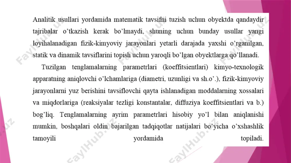 kimyoviy jarayonlarning modelini oluvchi analitik yondashuv - Page 3