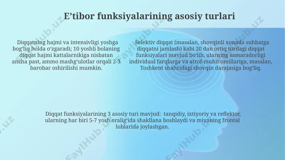 diqqatning funksiyalari turlari asosiy xususiyatlari - Page 5