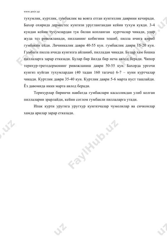 ипак курти касалликлари, зараркунандалари ва уларга карши кураш - Page 5