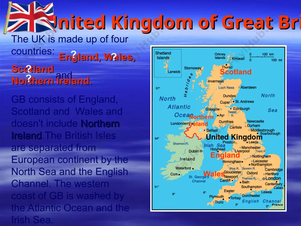 britain is a highly developed industrial country. it lives by manufacture and trade. agriculture makes an important sector in economy of the country too. the british people grow wheat, fruit, vegetables, oats. there are a lot of rivers in gb, but they are not very long. is the longest river, while is the deepest and the most important one. besides, there are many lakes in great britain. the lake district is the most beautiful. the severn the thames the district ? ? the thames the severn the united states of america is another important english-speaking country. it is one of the greatest countries in the world. it is situated on the north american continent and is washed by three oceans: , the united states of america the pacific ocean, the atlantic ocean, the arctic ocean. ? ? ? arctic ocean pacific ocean atlantic ocean the capital of the usa is …