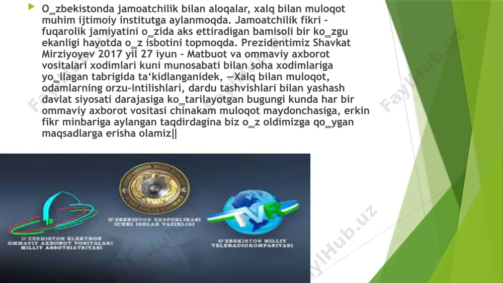 o'zbekiston respublikasida ommaviy axborot vositalarining faoliyati - Page 4