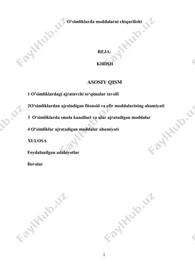 oʻsimliklarda moddalarni chiqarilishi — DOCX