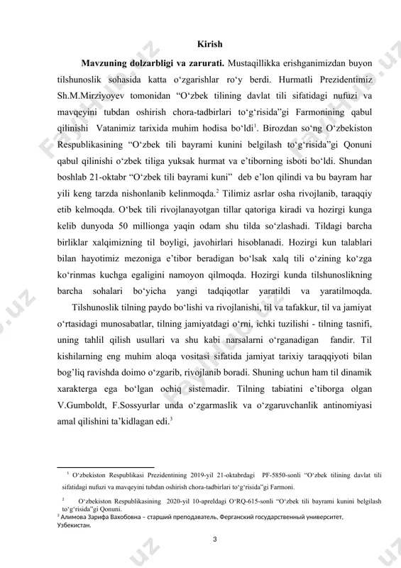 arni hal etishga diqqatini qaratdi. jahon tilshunosligidagi singari o‘zbek tilshunosligida ham endilikda e’tibor til strukturasi muammosidan tilning inson faoliyatining turli sohalaridagi vazifasiga ko‘cha boshladi. tilning sistem xarakteri, til birliklarining paradigmatik va sintagmatik xususiyatlari, o‘zaro munosabatini atroflicha tahlil etish kun tartibidan barqaror joy oldi. muloqot- murakkab ko‘rinishdagi lisoniy tafakkur faoliyatidir. bu faoliyat natijasida nutqiy tuzilmalar hosil bo‘ladi va ushbu tuzilmalar strukturasida lisoniy tafakkur faoliyatining izlari saqlanadi. ammo ushbu izlarni topish va ularni qismlarga ajratish oson emas. bundan tashqari, muloqot matnining shakllantirilishida lisoniy birliklarning ham ishtirok etishini unutmaslik kerak. dunyodagi barcha tillarda asosiy va ikkinchi darajali yaruslar (qatlamlar) bor.tilni bunday tarkibiy qatlamlarga ajratish barchaga maktab darsliklaridan ma’lum. asosiy yaruslar: fonologiya (fonetika), leksika va grammatikani tashkil etuvchi - morfologiya va sintaksisdir. ikkinchi darajali yaruslarga stilistika va boshqalami kiritish mumkin. asosiy va ikkinchi darajali yaruslar orasida katta farq yotadi: asosiy yaruslar til va nutqda o‘z birliklariga ega, ikkinchi darajali yaruslar esa o‘z birliklariga ega …
