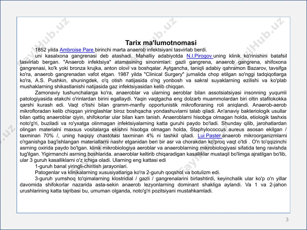 mahalliylashtirishga ko'ra, jarrohlik infektsiyasi ajralib turadi: a) organlar va to'qimalar (teri, teri osti to'qimasi, shilliq qavatlar; hujayra bo'shliqlari; limfa tomirlari va tugunlari; qon tomirlari; sinovial va seroz membranalar; mushaklar va tendonlar; suyaklar va bo'g'inlar; bezli organlar); b) organ tizimlari (miya va uning membranalari; bo'yin; ko'krak devori, plevra, o'pka, mediastinum; qorin devori, qorin parda va qorin bo'shlig'i organlari; tos suyagi va uning organlari; yuqori va pastki ekstremitalar). ro'yxatga olingan shakllarning har birida mahalliy (mahalliy jarrohlik infektsiyasi) yoki septik kurs bilan umumiy hodisalar (umumiy jarrohlik infektsiyasi) ustunlik qilishi mumkin. 4 ii. infektsiyaga tananing mahalliy va umumiy reaktsiyasi aerob jarrohlik infektsiyasining qo'zg'atuvchisi kokklar (stafilokokklar, streptokokklar, pnevmokokklar), patogen zamburug'lar, protozoa va boshqalar bo'lishi mumkin. inson tanasiga kirgan patogen unda mahalliy va umumiy o'zgarishlarni keltirib chiqaradi. yallig'lanishning mahalliy belgilari. mahalliy simptomlarning namoyon bo'lishi patologik jarayonning bosqichiga bog'liq. infiltratsiya bosqichida shish, mahalliy haroratning oshishi, to'qimalarning qalinlashishi va palpatsiya paytida og'riq, yallig'lanishning yuzaki joylashgan o'chog'i bilan terining …