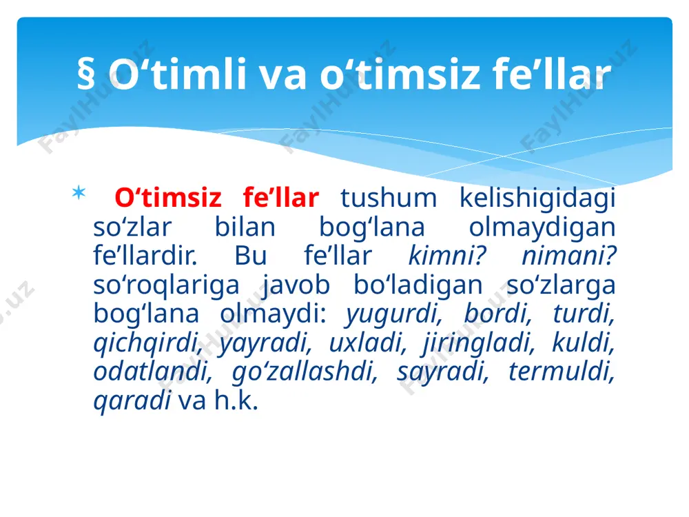o‘timli va o‘timsiz fe’llar - Page 3