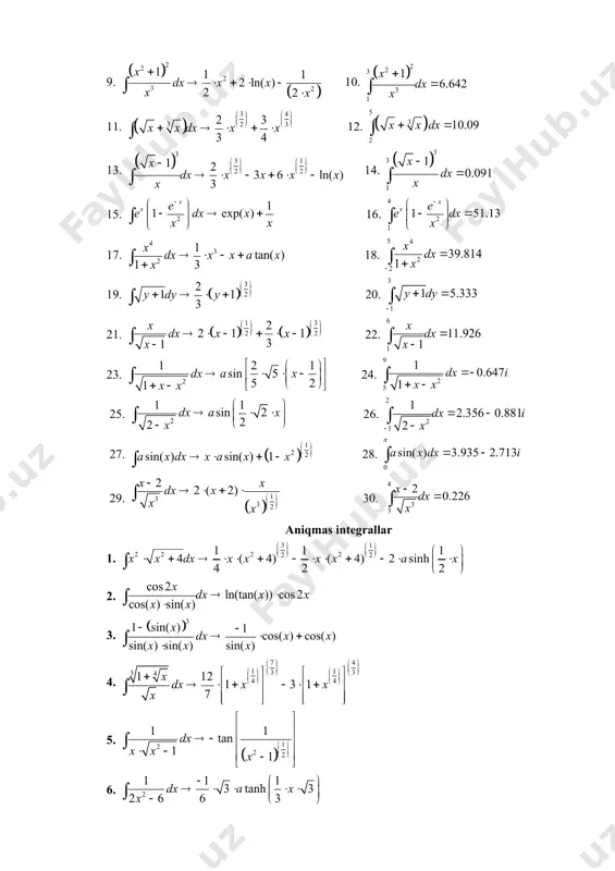® == ()(()) fxpx q = 10 5 0 5 10 0 5 10 15 f x ( ) p x ( ) x 2 ():11 fxx =+- (): ln(1) x ux x = + 0 lim()00 x fx ® ®= 0 lim()00 x ux ® ®= () lim0 () xa fx ux ® ® a x f x ( ) u x ( ) lim ® 0 ® 10 5 0 5 10 0 5 10 f x ( ) u x ( ) x x , 2 ():11 fxx =+- 3 ():1cos() vxx =- 0 lim()00 x fx ® ®= 0 lim()00 x vx ® ®= 307 () lim110 () xa fx vx ® ®¥=´ demak, f(x) va p(x) funksiyalar x>a da cheksiz kichik. ushbu funksiyalarni solishtiramiz. 10 5 0 5 10 0 5 10 f x ( ) v x ( ) x x , a x …