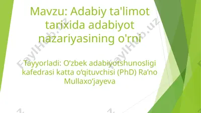 adabiyot nazariyasi — PPT