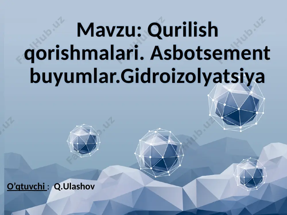 kdan foydalanib, mustahkam asosga yopishtiriladi yoki erga qo'yiladi, shisha plastmassalardan tayyorlangan plastmassalar, qattiq polivinilxlorid, prekast beton mahsulotlarini sanoat ishlab chiqaradi, binoni yoki gipslashtirilgan suv o'tkazmaydigan qoplama bilan qoplanadi. suv yalıtımının eng keng tarqalgan tizimli turi - sirt qoplamalar, kengaytirish yoki tizimli bo'g'inlar va qurilma mateslerinin sıkıştırılmasıyla bilan birga, strukturaning barcha bosim old qismini sürekliliğini ta'minlaydi. o'rnatilgan gidroizolyatsiya suv o'tkazmasligi uchun suv o'tkazmaydigan materiallar qo'llaniladi, ular quyidagilardan iborat: har qanday qurilish tuzilishining asosi bo'lgan fundament ishonchli va mustahkam bo'lishi kerak. yer bilan bevosita aloqada bo'lish doimo suv to'yinganligiga, binoning poydevorini namlikdan metall plitalar; rulo va plastmassa materiallari (masalan, geosintetik yoki pvx membranalari); suyuqlik materiallari (masalan, suyuq kauchuk, bo'yalgan mantar qoplamasi); mineral biriktiruvchi materiallar; bentonit qoldiqlariga asoslangan materiallar; penetratsion harakatning quruq qurilish aralashmalari (suv o'tkazmaydigan). yuqtirishdan himoya qilish uchun uning yuqori sifatli suv o'tkazmaydigan qismini ta'minlash kerak. klassifikatsiya gidroizolyatsiya suvga ta'sir qilish turiga qarab, suv o'tkazmaydigan: erkin oqim (infiltratsiya) - nam tuproqdan …