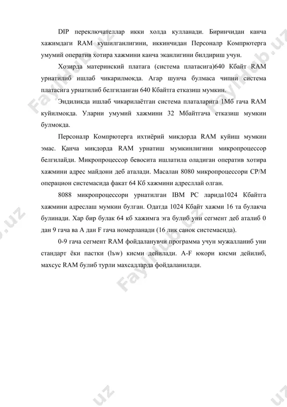 хотира ва ёрдамчи хотиралар ишлаш принципи - Page 4
