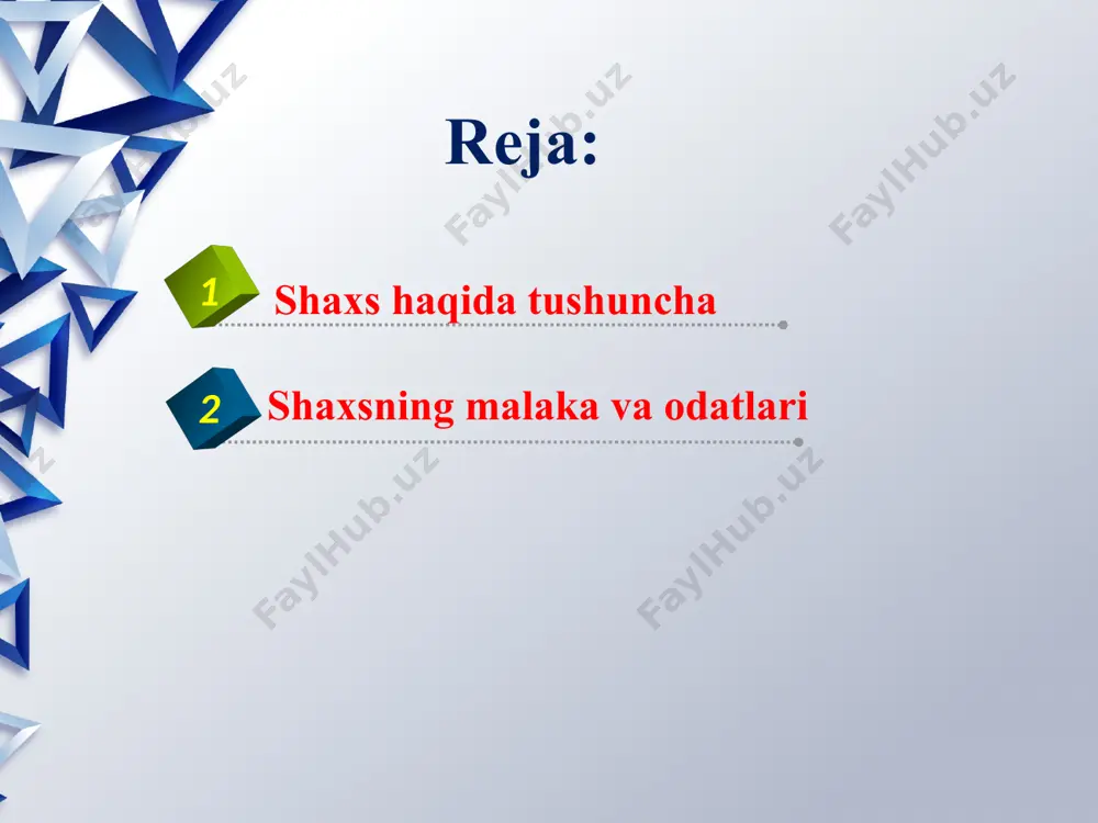 ijobiy va salbiy bo`ladi. salbiy odatlarga yolg`on gapirish, ichish, chekish kabilar kiradi. malaka va odatlarning nerv - fiziologik asoslarini shartli reflekslarning hosil bo`lish mexanizmi tashqil qiladi. bu shartli refleks oddiy emas, balki dinamik stereotip tarzidagi, ya`ni takrorlash natijasida mustahkamlangan shartli reflekslar birlashmasidan iborat. masalan, bolalar bog`chaga o`rganguncha qiynaladi, chunki uydagi sharoitga ularda dinamik stereotip bo`ladi. yangi hosil qilinadigan malakalar ilgari hosil qilinadigan malakalarga bog`liq bo`ladi. ilgarigi malakalar ijobiy ta`sir qilsa malakalarning kuchayishi ko`zatiladi. masalan, chet tillardan birontasini o`rgangan odam boshqa bir chet tili o`rganishda qiynalmaydi. agar ilgarigi malaka salbiy ta`sir qilsa malakalar interferentsiyasi deyiladi. masalan, bir sohada ishlagan odam butunlay boshqa sohaga o`tsa qiynaladi. shaxs shug`ullanayotgan ishi bilan uzoq vaqt shug`ullanmasa malakalar sunish hodisasi ko`zatiladi. buni malakalarning deavtomatizatsiyasi deyiladi. malakalarning hosil bo`lish tezligi va mustahkamlanishi odamning yoshiga bog`liq. masalan, til o`rganish 4 - 5 yoshda tez o`rganiladi. adabiyotlar ro`yxati: karimova v. m. psixologiya. - t., 2002 karimova v. m., akramova …
