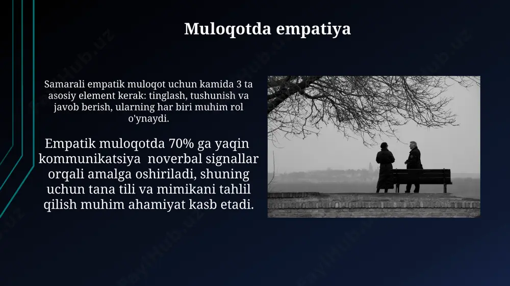 , jamoaviy manfaatlar va haqiqatni himoya qilish o'rtasidagi ziddiyatlardan – qochib bo'lmaydi. notoʻgʻri ma'lumot tarqatish yoki yolgʻon gapirish kabi 2 ta axloqsizlik muloqotdagi ishonchni buzadi va munosabatlarning buzilishiga olib kelishi mumkin. e'tiboringiz uchun rahmat @taqdimot_robot image1.jpg image2.jpg image3.jpg image4.jpg image5.jpg image6.jpg image7.jpg image8.jpg image9.jpg image10.jpg image11.jpg image12.jpg image13.jpg image14.jpg image15.jpg image16.jpg image17.jpg