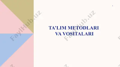 ta’lim metodlari va vositalari — PPTX