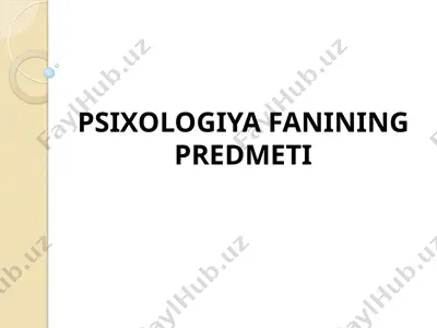 psixologiya fanining predmeti — PPT