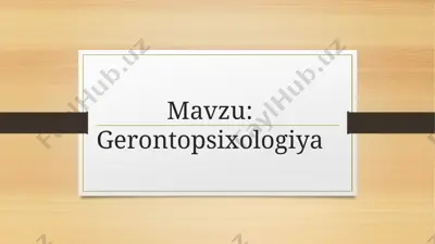 gerontopsixologiya — PPTX