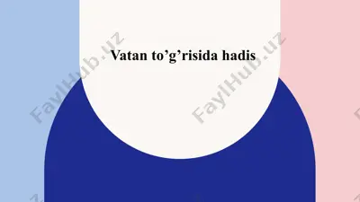 vatan to’g’risida hadis — PPTX