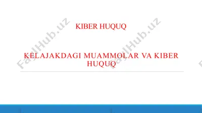 kelajakdagi muammolar va kiber huquq — PPTX