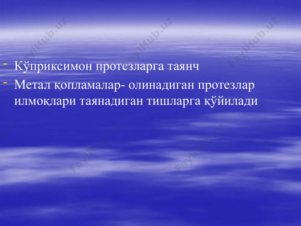 tishlarni sun'iy qoplamalar bilan protezlash - Page 5