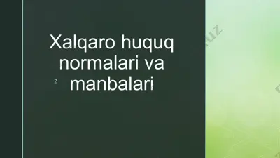 xalqaro huquq normalari va manbalari — PPTX