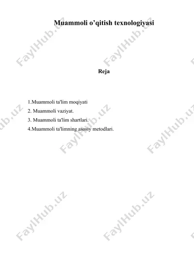 muammoli o’qitish tеxnologiyasi — DOC