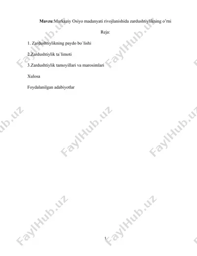 zardushtiylikning paydo bo'lishi — DOC