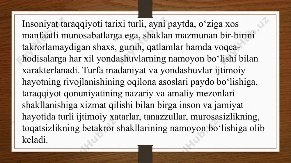 gi shakli, mavjud tuzumni siyosiy ag‘darib tashlash yo‘li, sotsial-iqtisodiy tartibning sifat jihatidan o‘zgarishini anglatadi. odatda, inqilob harakatning zo‘ravonlik ishlatgan holdagi harbiy usulini va keng ommaning jalb etilishini nazarda tutadi. . konfliktlarning turli taktikalari mavjud turli qarashlar ustuvorlik qilish turli qarashlar – asosiy tarkibiy qism bo‘lib, ishtirokchilarning talablar yoki istaklar to‘g‘risidagi deklaratsiyalarda ifoda etilgan qarashlari, manfaatlari holati va yo‘llanganligidan dalolat beradi. turli qarashlar konfliktning protsessual modelida bayon etilgan qarama-qarshi axloqni shakllantiradi ustuvorlik qilish inson hamjamiyatlarida sotsial tabaqalashuv, ustuvor pozitsiyalar uchun kurashni ko‘zda tutib, bu – odamlarning kuch ishlatishga asoslangan harakatlari tizimidir. konfliktlarning ob’ekti, maqsadi, oqibatlari hamda yo‘nalganligiga ko‘ra tasnifi. iqtisodiy konfliktlar ob’ektiga ko‘ra konflikt turlari: sotsial-siyosiy konfliktlar mafkuraviy konfliktlar sotsial-iqtisodiy konfliktlar sotsial-maishiy konfliktlar iqtisodiy konfliktlar – ular asosida iqtisodiy manfaatlar to‘qnashuvi yotib, bunda bir taraf manfaatlari ikkinchi taraf manfaatlari hisobiga qondiriladi. ko‘pincha jamiyat va hokimiyat o‘rtasidagi global inqirozlar asosida aynan iqtisodiy sabablar yotadilar; sotsial-siyosiy konfliktlar – ular asosida davlatning hokimiyat va …