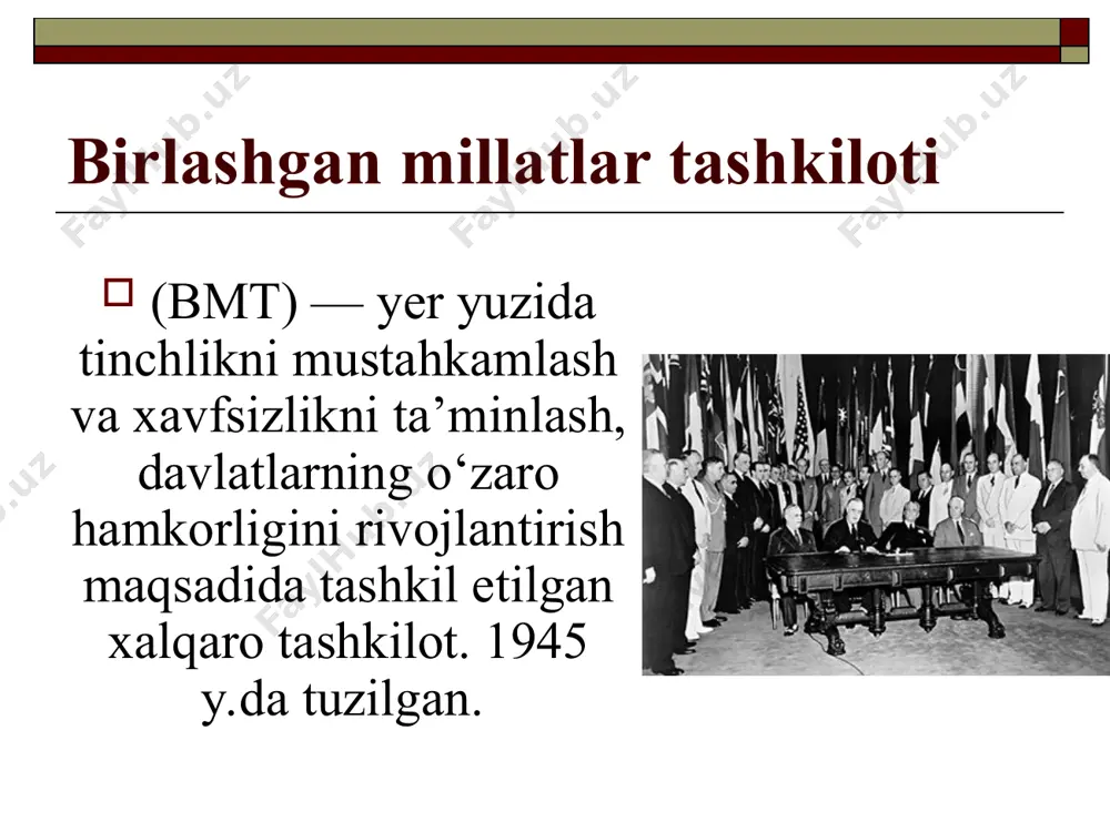 birlashgan millatlar tashkiloti va uni jahon hamjamiyatda tutgan o`rni - Page 5