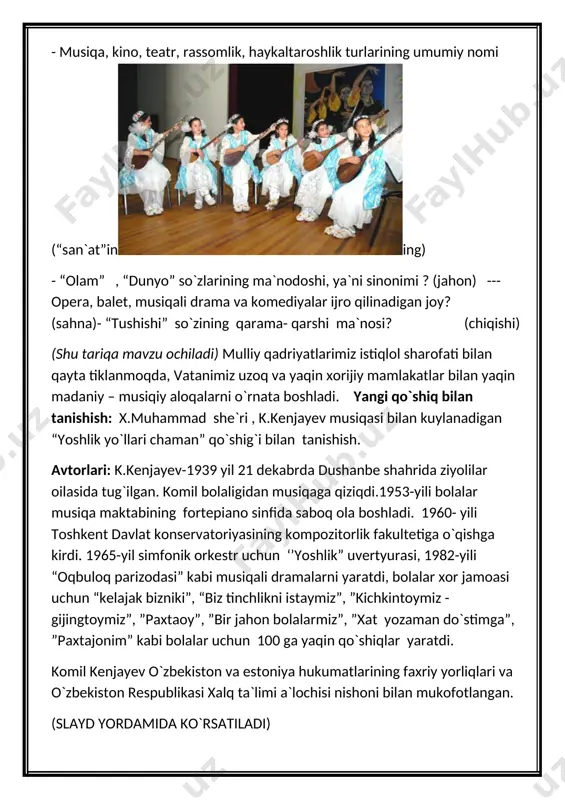 ”o`zbek musiqa san`atining jahon sahnasiga chiqishi” - Page 4