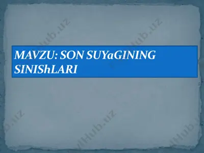 son suyagini sinishlari — PDF
