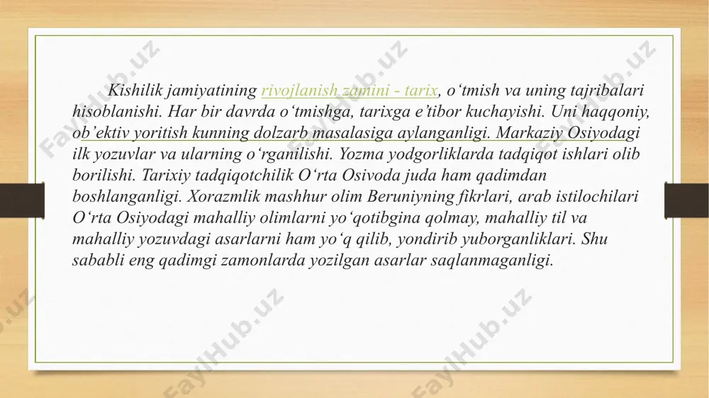 bir-birlarini yaxshi tushunganlar. ayniqsa, dehqonchilik bilan mashg’ul bo’lgan, o’troq xo`jaligiga oid aholining moddiy va ma’naviy madaniyatida ancha o’zgarishlar bo’lgan. qadimgi sharq-eron tillarni o’rganishga oid katta ilmiy adabiyot mavjud. ushbu tillar guruhini avesto tili, so’g’dlar, xorazmiylar va baqtriylar tillari tashkil qilgan. milloddan avvalgi 1 ming yillikning 1-yarmida yurtimizda joylashgan turli xalqlar qadimgi sharq - eroniy tillar shevalarida gapirganlar. bu xalqlar : tigra xauda, taray dara taraya, xouvamarga qabilalaridir. maskur xalqlar nomlari dora 1 ning qoyatosh yozuvlarida tilga olingan. ushbu xalqlar til guruhini «avesto» tili sug`dlar, xorazmiylar va baqtriylar tillari tashkil qilgan. «avesto» - zardushtiylik dinining muqaddas kitobi bo`lib, shu dindagi xalqlarning shariat qonunlari majmuidir. dastlabki «avesto» tili oromiy tilda yozilganmi, bu noma’lum. ma'lumotlarga qaraganda, 21 ta kitob (nasx) dan iborat bu kitob zamonamizgacha yetib kelgan. «avesto» qismlari millodning iii-vii asrlarda tahrir qilingan. «avesto» boblari «pahlaviy» - o`rta fors alifbosi asosida 48 ta belgili yozuvdan iborat. 1 «avesto» «apasta» yoki «asos» deb …