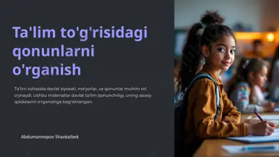 ta'lim tizimining qonuniy asoslari — PPTX