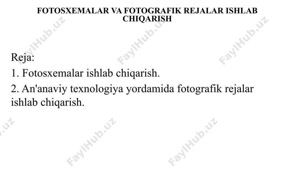 di. bunday holda, kesish chizig'i bo'ylab umumiy nuqtalar, qoida tariqasida, bir-biriga to'g'ri kelmaydi, chunki qo'shni tasvirlarning o'lchami bir xil emas. shuning uchun, har bir keyingi rasmning ishchi maydonini yopishtirganda, rasmning markaziy qismidagi vaziyat elementlari bir-biriga mos keladigan tarzda yotqiziladi. 1-rasm. aloxida qirqim usulida fotosxemalarni tayyorlash rasmlarni birgalikda kesishda ular umumiy kontur bo'ylab oldindan yig'iladi. konturlarni tekislash quyidagicha amalga oshiriladi, bunda bir-birining ustiga o'ralgan qismlar qo'yiladi va bir vaqtning o'zida bir-birining harakati bilan yuqori aerofoto rasmni tez-tez ko'tarib, umumiy konturlarni bir-birining ustiga qo'yadi. jarayonni nazorat qilish uchun yuqori rasmda bir nechta nuqta teshiladi, uni orqaga burib, o'rnatish sifati baholanadi. agar tizimli tafovutlar mavjud bo'lsa, yuqori tasvir kerakli tomonga siljiydi. bu holatda rasmlar og'irliklar bilan o'rnatiladi va kesma shunday qilib bajariladiki, ikkala rasm ham kesiladi va kesilgan chiziq uchun yuqoridagi talablar bajariladi. quyidagi kadrlarni tahrirlash va kesish xuddi shu tarzda amalga oshiriladi, barcha kadrlarni kesib bo'lgach, ular tayanchga yopishtiriladi, qo'shni tortishishlarning kesilgan …
