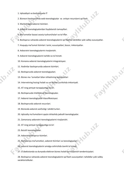biznes ma'lumotlari va it — DOCX